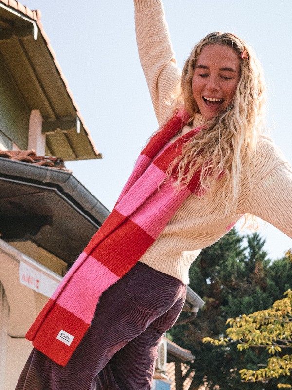 0 Forever Winter - Stripy Scarf for Women Red ERJAA04414 Roxy
