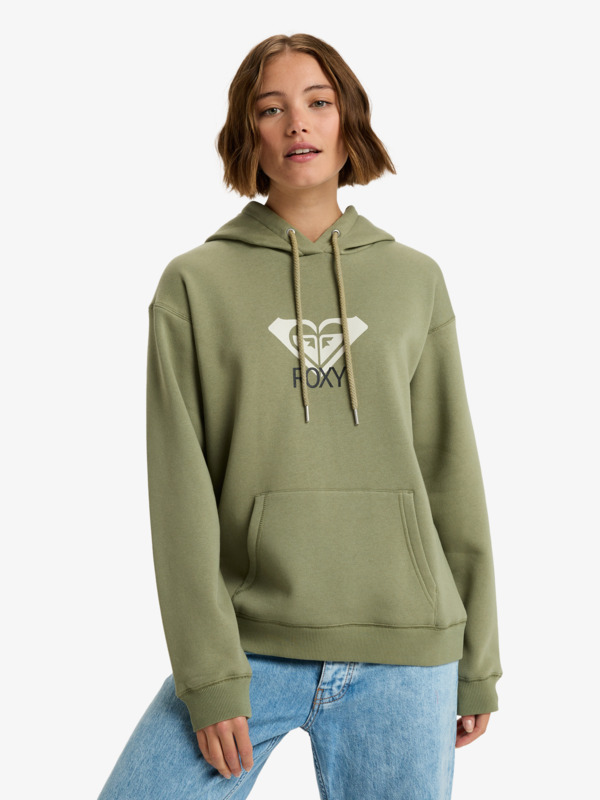 0 Surf Stoked Brushed Art - Hoodie for Women Green ERJFT05020 Roxy