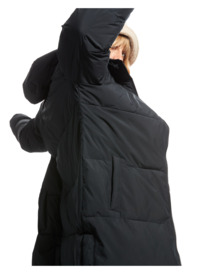 5 Test Of Time - Long Hooded Puffa Jacket for Women Black ERJJK03513 Roxy