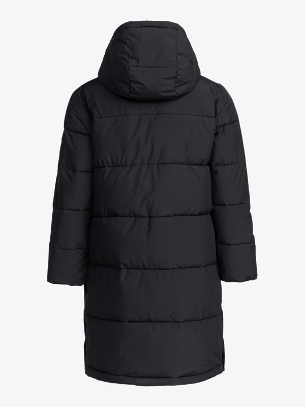 16 Test Of Time - Long Hooded Puffa Jacket for Women Black ERJJK03513 Roxy
