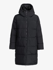 15 Test Of Time - Long Hooded Puffa Jacket for Women Black ERJJK03513 Roxy