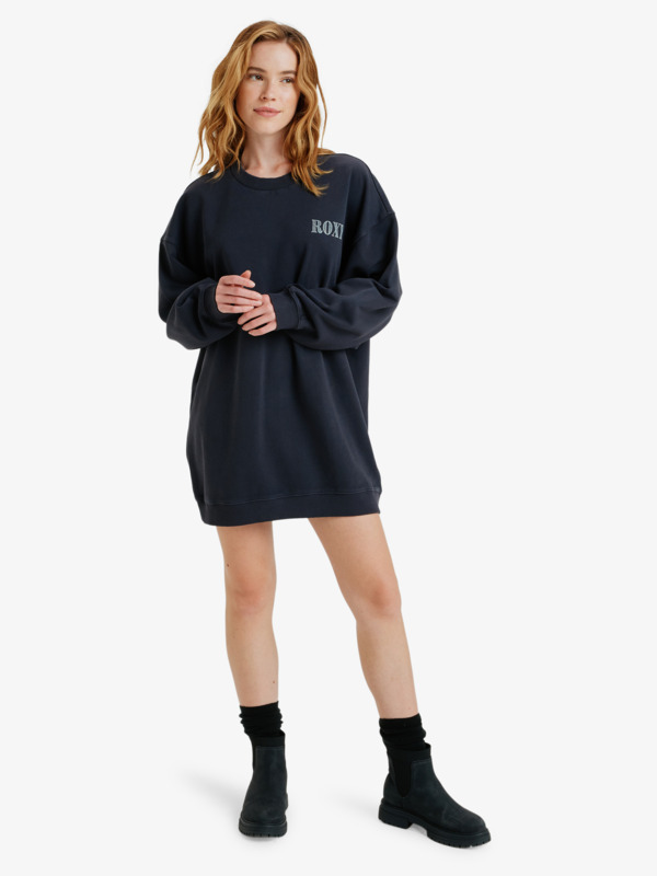 0 Saturday Night Vibes - Oversized Washed Fleece Dress for Women Black ERJKD03540 Roxy