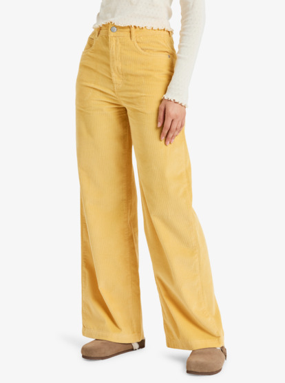 Surf On Cloud Cord - Corduroy Wide Leg Trousers for Women  ERJNP03678