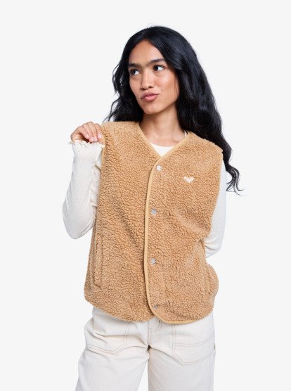 Iconic Town - Sherpa Polar Fleece Vest for Women  ERJPF03235