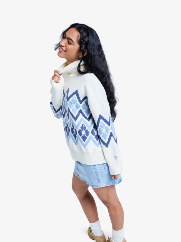 4 Saltwater Lover - Turtleneck Jumper for Women White ERJSW03673 Roxy