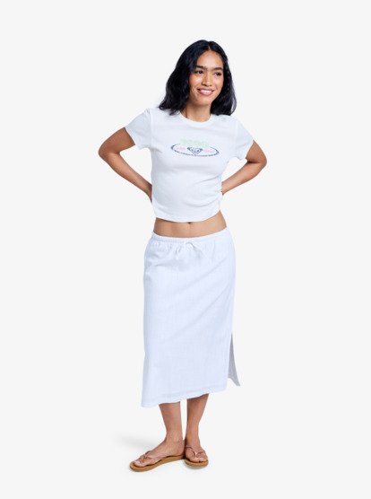 Over The Waves - Midi Skirt With Drawcord Waist for Women  ERJWK03185