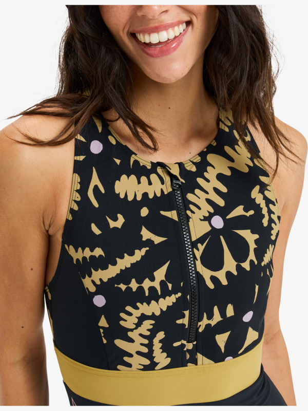 6 Roxy Active High Perf 1P Pt - One-Piece Swimsuit for Women Black ERJX103772 Roxy