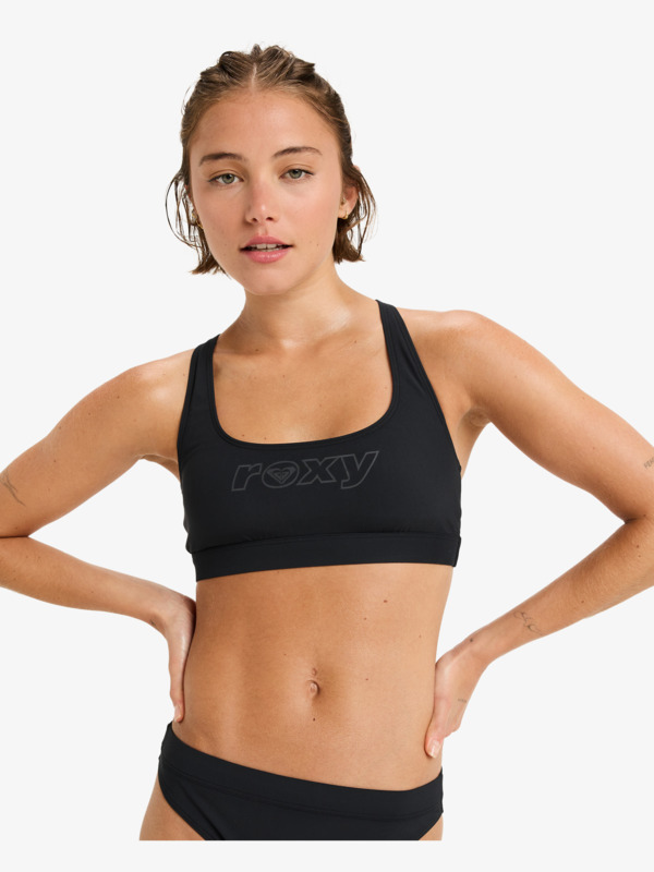0 Roxy Active Bralette Sd - Bikini Top for Women Black ERJX305568 Roxy
