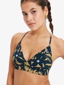 2 Roxy Active Tri - Triangle Bikini Top for Women Black ERJX305569 Roxy