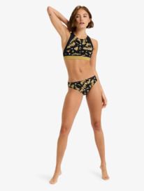 3 Roxy Active Crop Top - Bikini Top for Women Black ERJX305571 Roxy