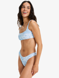 3 Flowers Wave Bralette - Bikini Top for Women Blue ERJX305575 Roxy