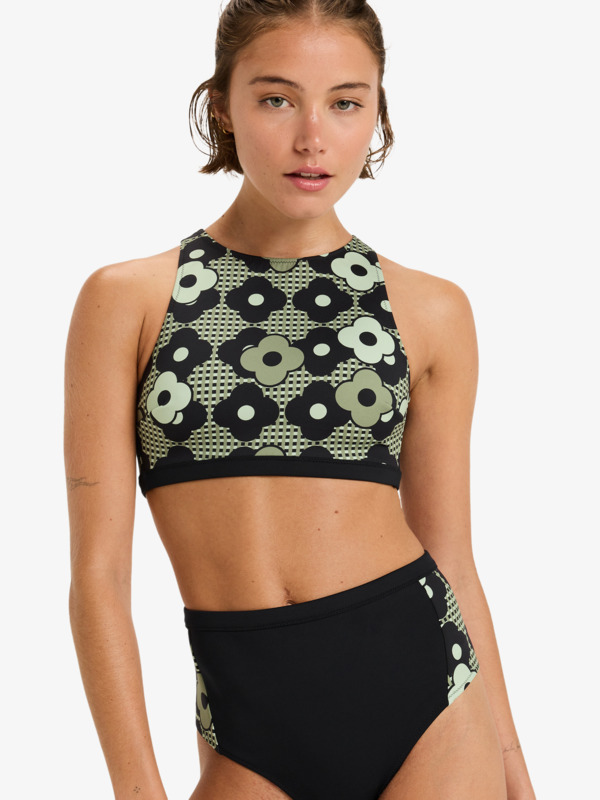 0 Roxy Pro Wave Crop Top Pt - Bikini Top for Women Black ERJX305583 Roxy