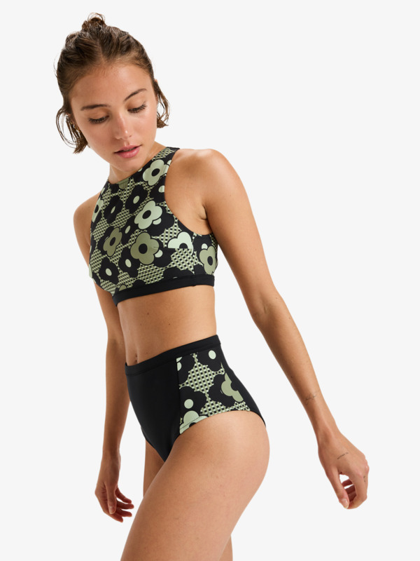 1 Roxy Pro Wave Crop Top Pt - Bikini Top for Women Black ERJX305583 Roxy