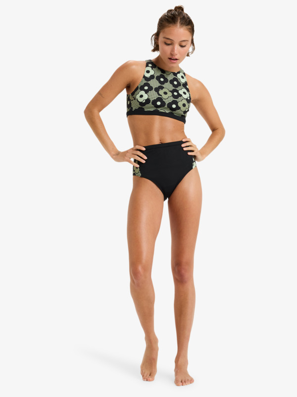 2 Roxy Pro Wave Crop Top Pt - Bikini Top for Women Black ERJX305583 Roxy