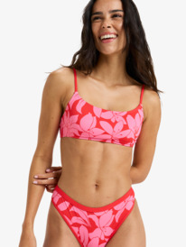 1 Khloe Basic Bralette - Bikini Top for Women Red ERJX305589 Roxy